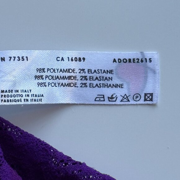 Cosabella Amore Purple Lace Chemise w/ Adjustable Straps Polyamide/Elastane XL - Picture 5 of 5